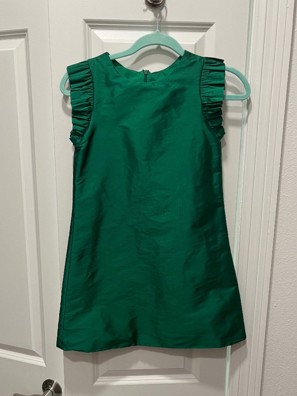Susanne Lively Customs Girls Green A-Line Dress Size 12 Ruffle Sleeve Holiday